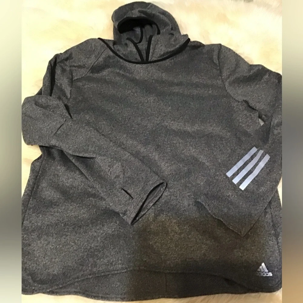 Adidas Women's Gray Hoodie Top - Picture 1 of 10